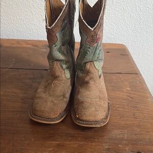 Tin Haul Brown and Green Western Boots